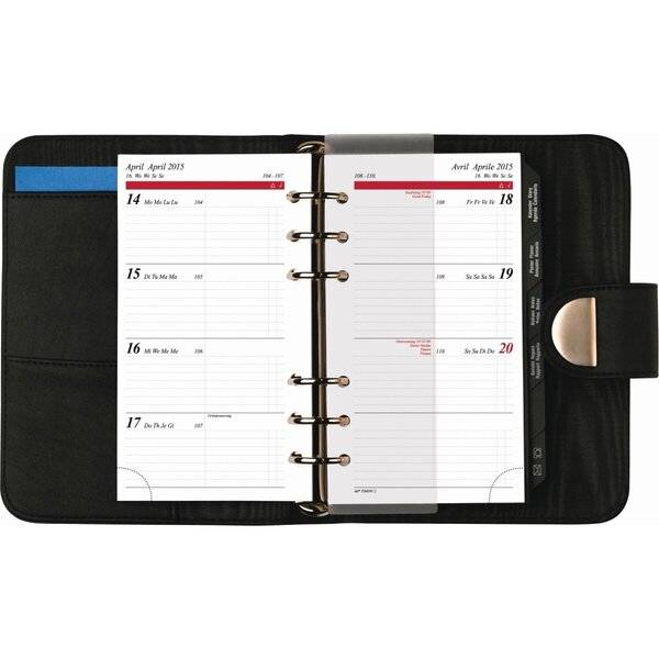 Zeitplaner Timing 2 Leder schwarz