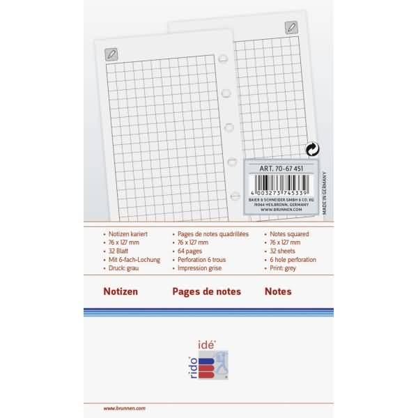 Ersatzeinlagen Timing 3 Notizpapier kariert 24 Blatt