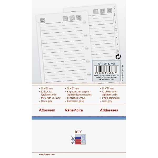 Adressen- und Telefonvordrucke Timing 3 32 Blatt