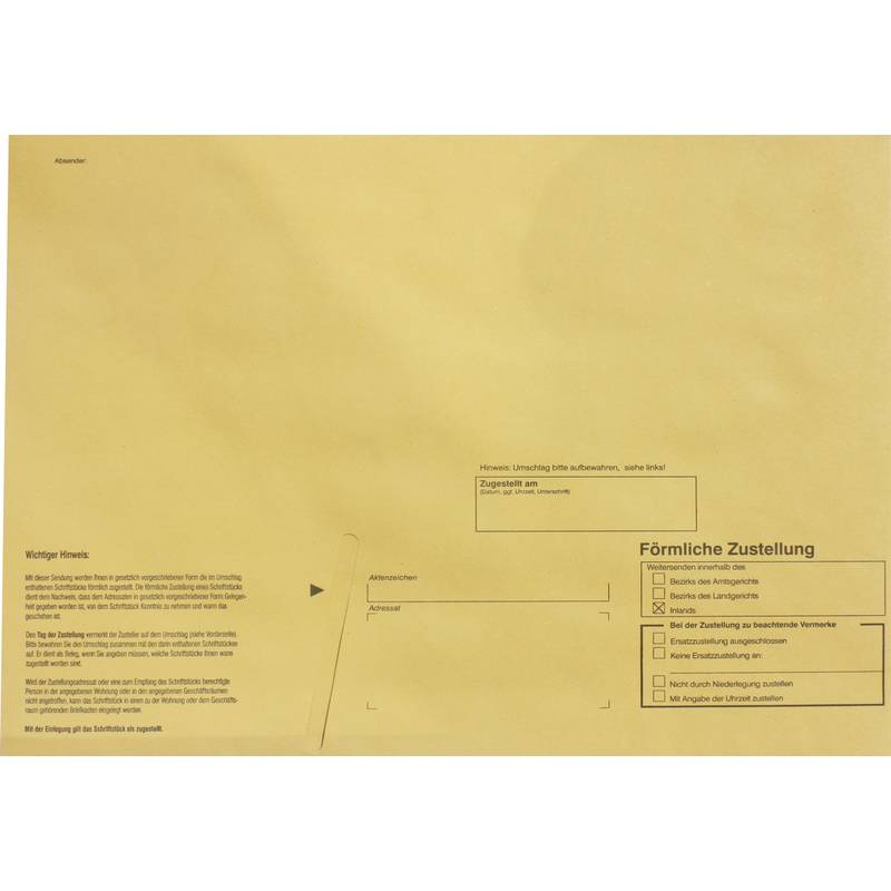 RNK Verlag Zustellungsumschlag, DIN C4, ohne Fenster