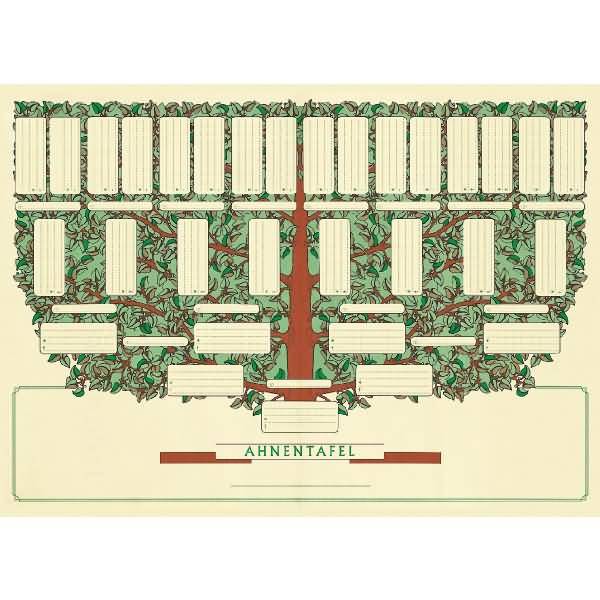 Ahnentafel für 5 Generationen auf Urkundenpapier Taschenformat A3 gefalz auf A5