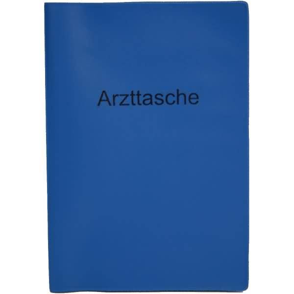 Arzttasche Klapphülle A6 mit Fächern für Chipkarten/Bescheinigungen+Rezepte blau