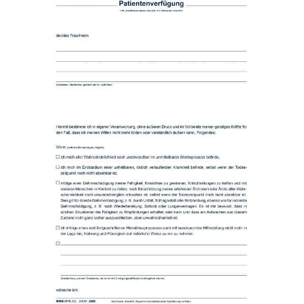 Mappe -Meine Patientenverfügung- A4 dunkelblau