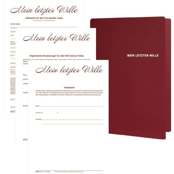 Mappe 'Mein letzter Wille' A4 weinrot