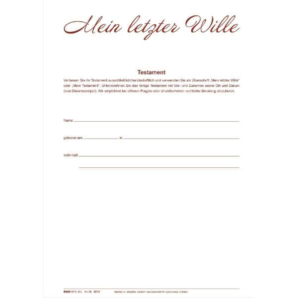 Mappe 'Mein letzter Wille' A4 weinrot