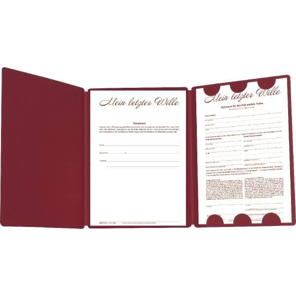 Mappe 'Mein letzter Wille' A4 weinrot