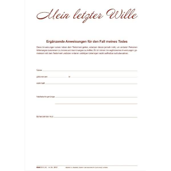 Mappe 'Mein letzter Wille' A4 weinrot