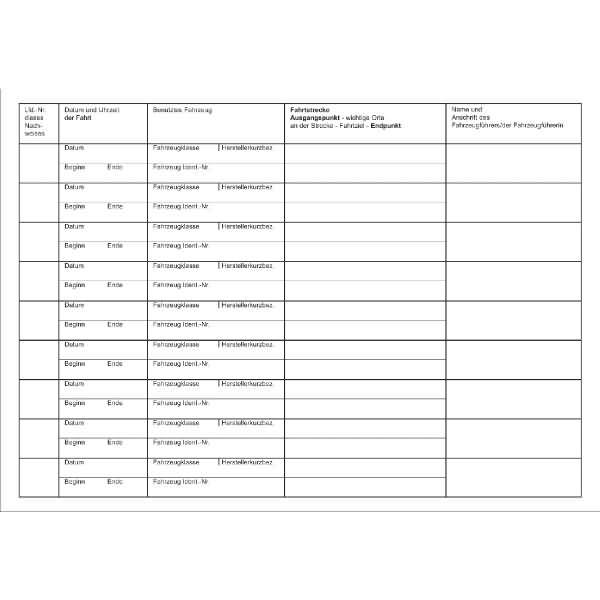 Nachweisheft für rote Kennzeichen A5 quer 8 Blatt