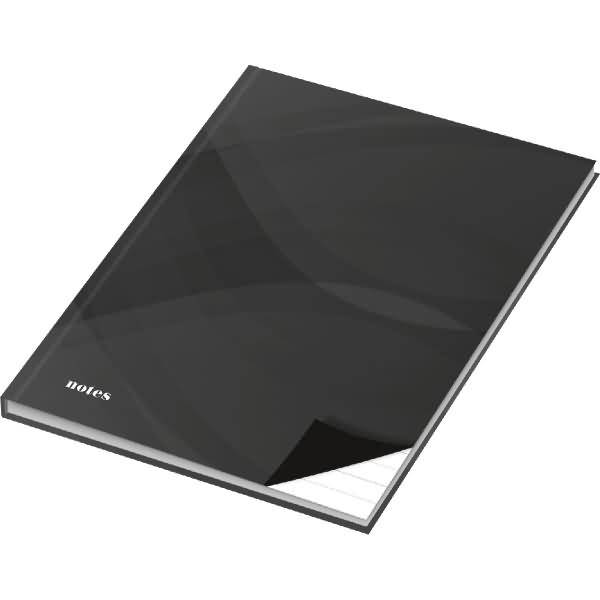Notizbuch A4 notes carbon black liniert 96 Blatt