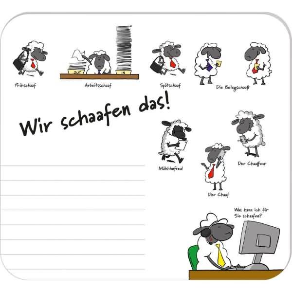 Mousepad-Block 24x22cm 30 Blatt 'Wir schaafen das!'
