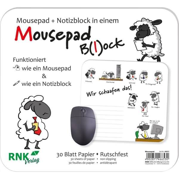 Mousepad-Block 24x22cm 30 Blatt 'Wir schaafen das!'