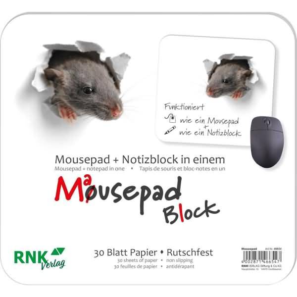 Mousepad-Block 24x22cm 30 Blatt 'Mausi'