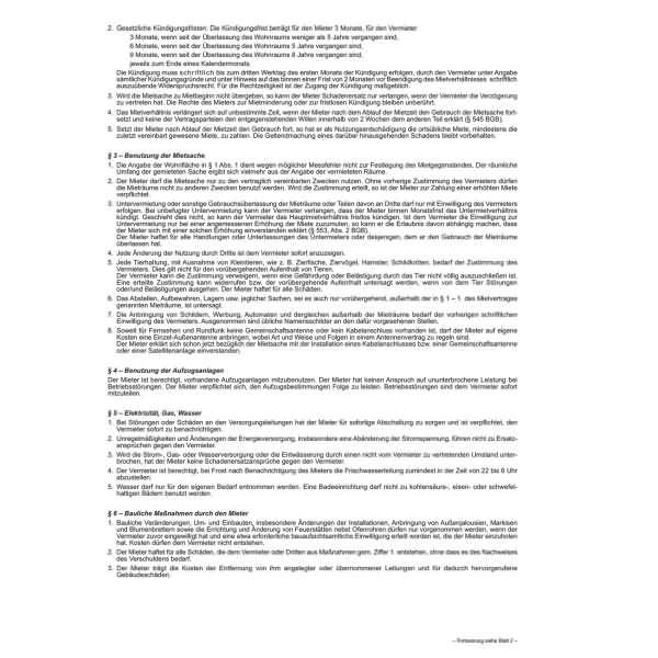Vordruck Universal-Mietvertrag A4 4x2 Seiten selbstdurchschreibend