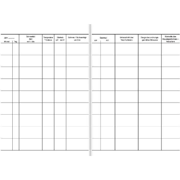 Streu-Kontrollbuch A5 24 Seiten kartoniert