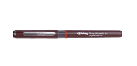 rOtring 1904756 - Ausziehbarer Gelschreiber - Schwarz - Burgund - 0,5 mm - black