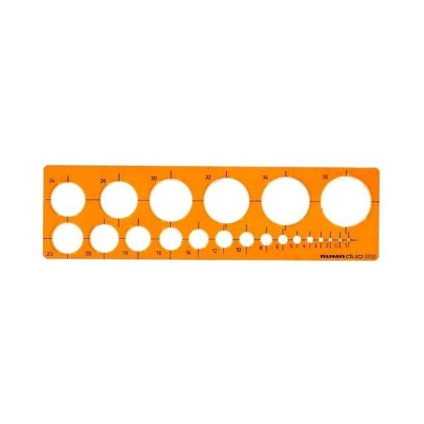 Kreisschablone 1-36mm Kunststoff orange/transparent