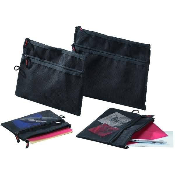 Mesh-bag B5 Netzgewebe Reißverschluss schwarz