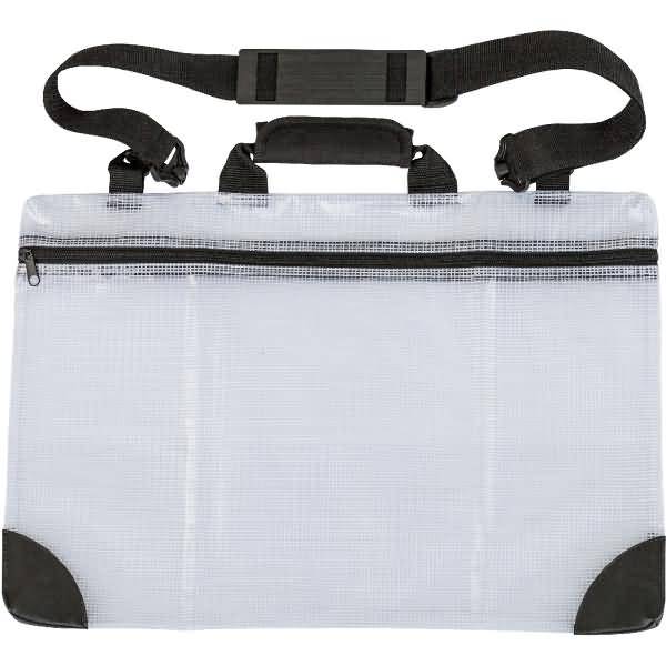 Mesh bag Tasche mit Schultergurt A3 transparent/schwarz