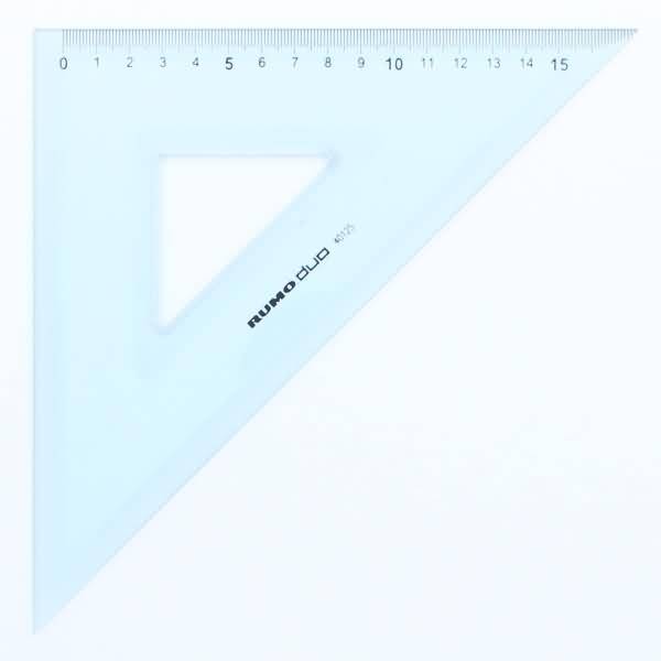 Schul-Zeichendreieck 25 cm 45 Grad Kunststoff rauchgetönt