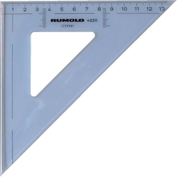 Zeichendreieck 45 Grad 20 cm Kunststoff transparent/getönt