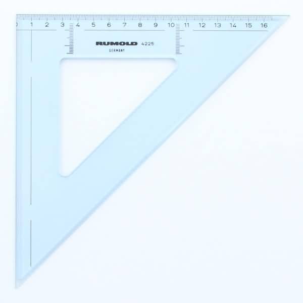 Zeichendreieck 45 Grad 25 cm Kunststoff transparent/getönt