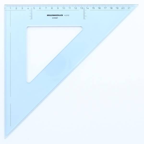 Zeichendreieck 45 Grad 32 cm Kunststoff transparent/getönt