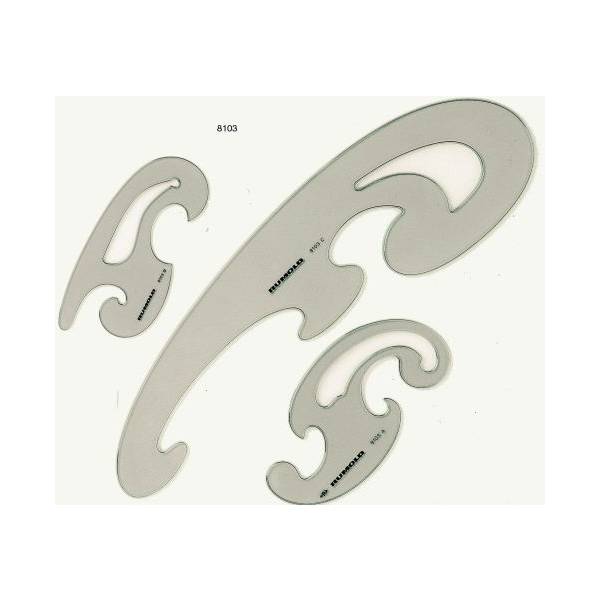 Burmesterkurvensatz 3-teilig transparent/getönt