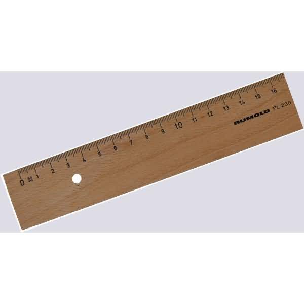 Holzlineal Buche Metalleinlage 17cm