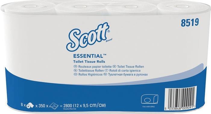 Toilettenpapier SCOTT® ESSENTIAL 8519 2-lagig,Kleinrollen 64 RL a 350 Blätter