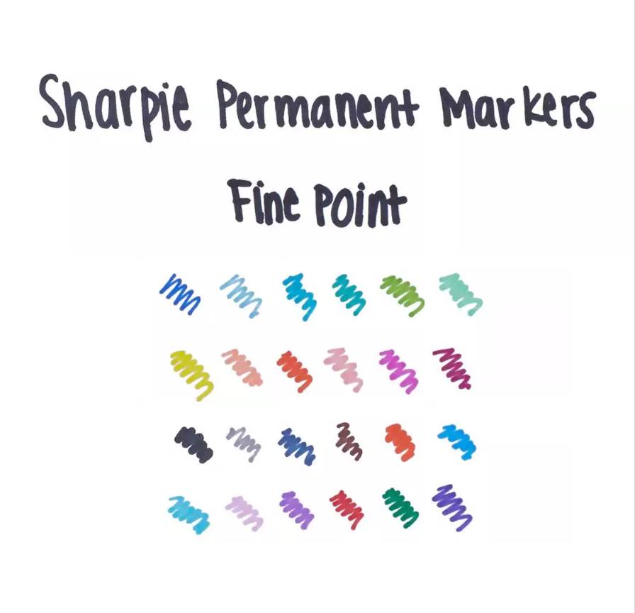 Sharpie Fine Point, Rot, Feine Spitze, Mehrfarben, Fein, Metall, Papier, Kunststoff, AP