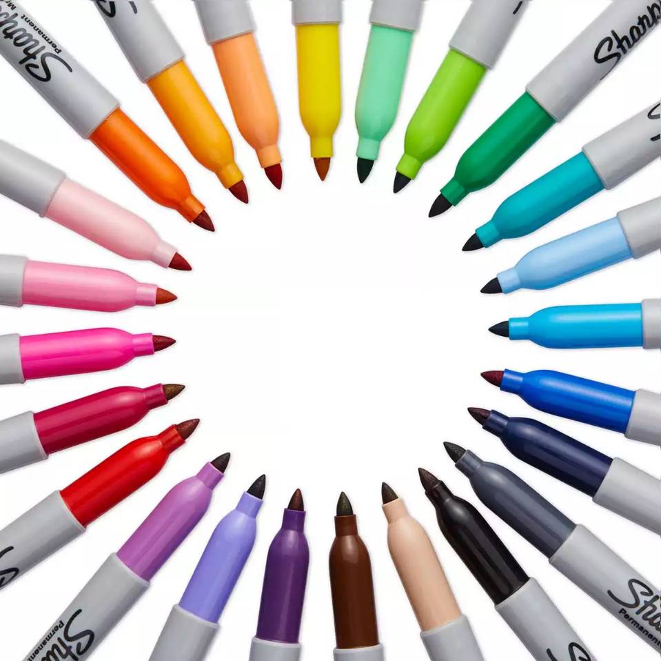 Sharpie Fine Point, Rot, Feine Spitze, Mehrfarben, Fein, Metall, Papier, Kunststoff, AP