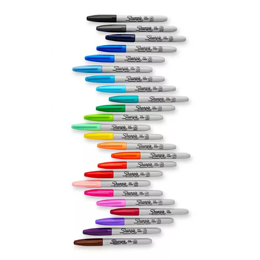 Sharpie Fine Point, Rot, Feine Spitze, Mehrfarben, Fein, Metall, Papier, Kunststoff, AP