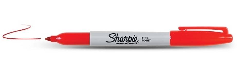 Sharpie Fine Point, Rot, Feine Spitze, Mehrfarben, Fein, Metall, Papier, Kunststoff, AP
