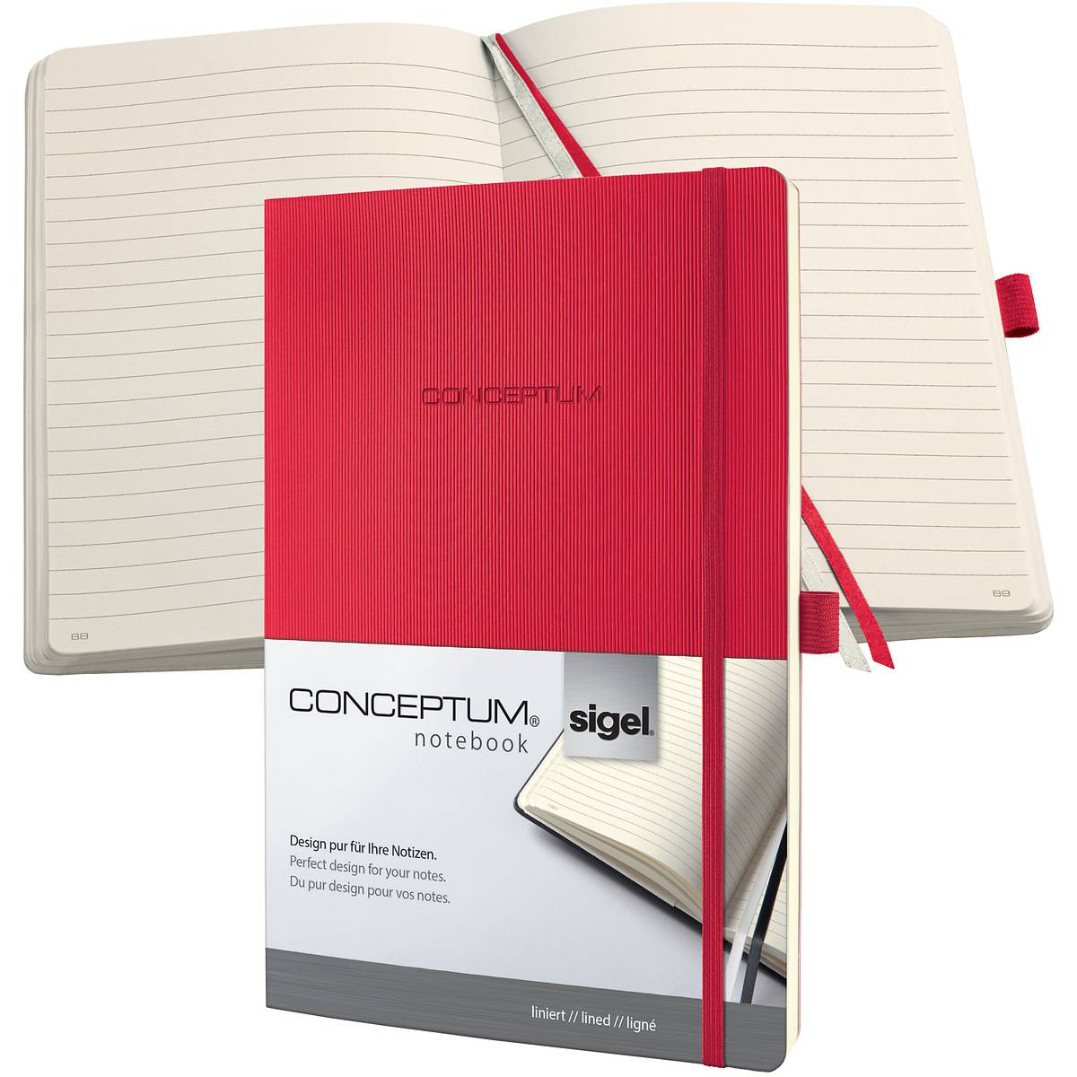 Sigel Conceptum, Rot, A4, 194 Blätter, 80 g/m², Softcover, Universal