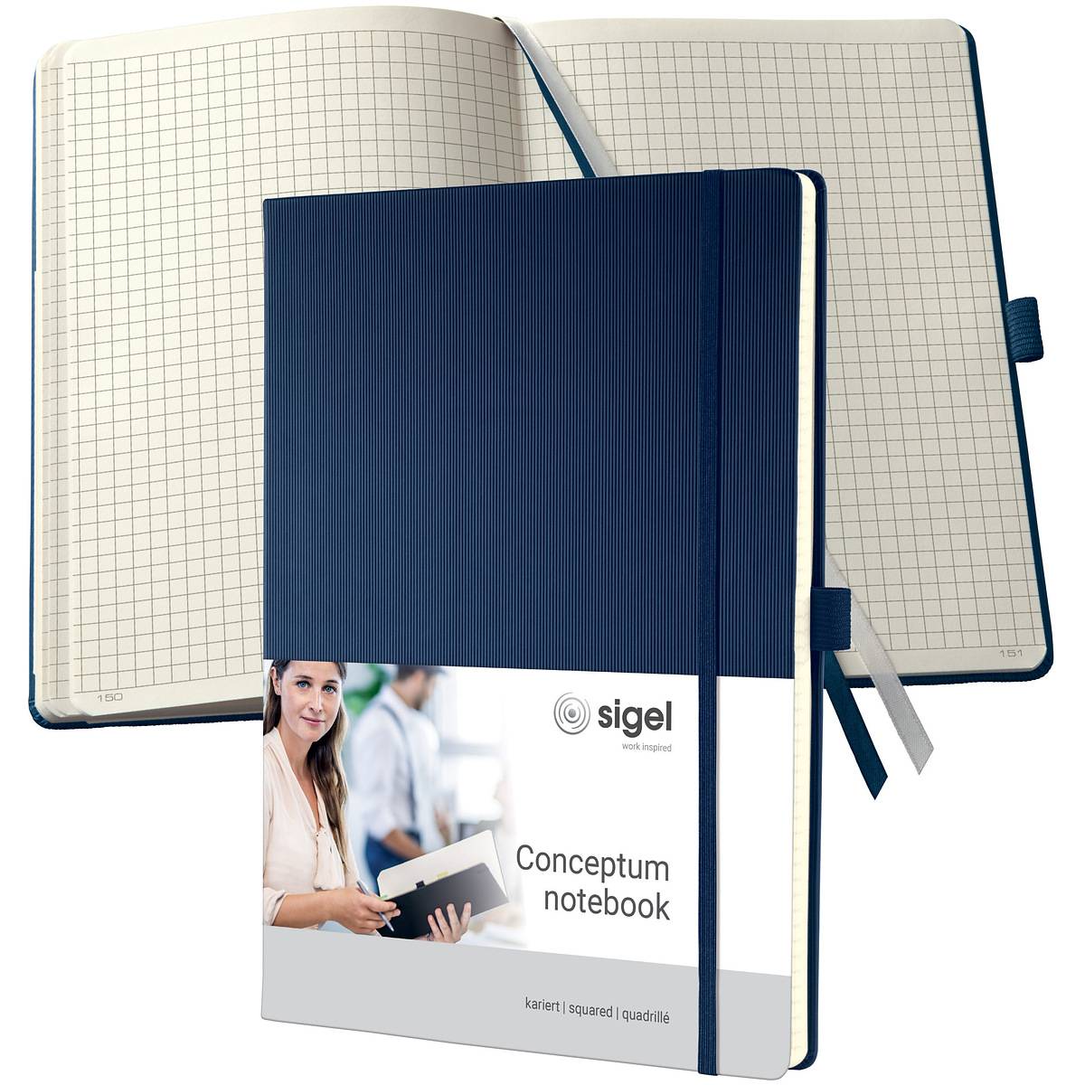 Sigel CONCEPTUM, Blau, A4, 194 Blätter, 80 g/m², Kariertes Papier, Hardcover