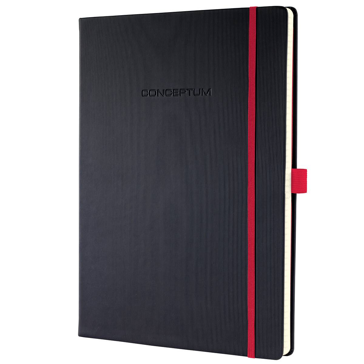 SIGEL Notizbuch Conceptum, Red Edition, Hardcover, ca. A4, liniert, schwarz/rot, 194 S.