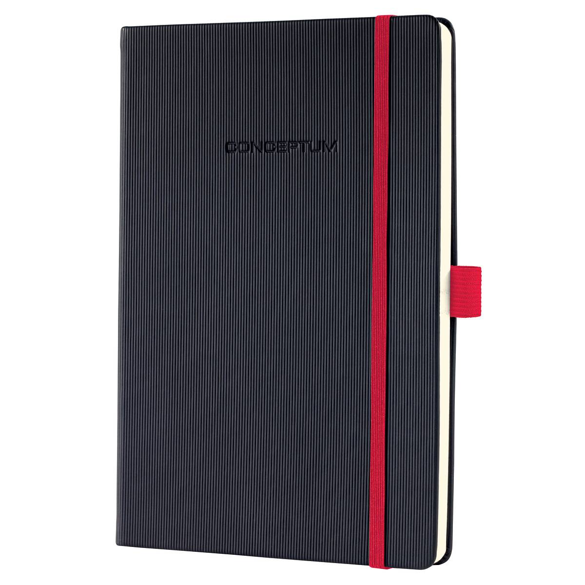 SIGEL Notizbuch Conceptum, Red Edition, Hardcover, ca. A5, kariert, schwarz/rot, 194 S.