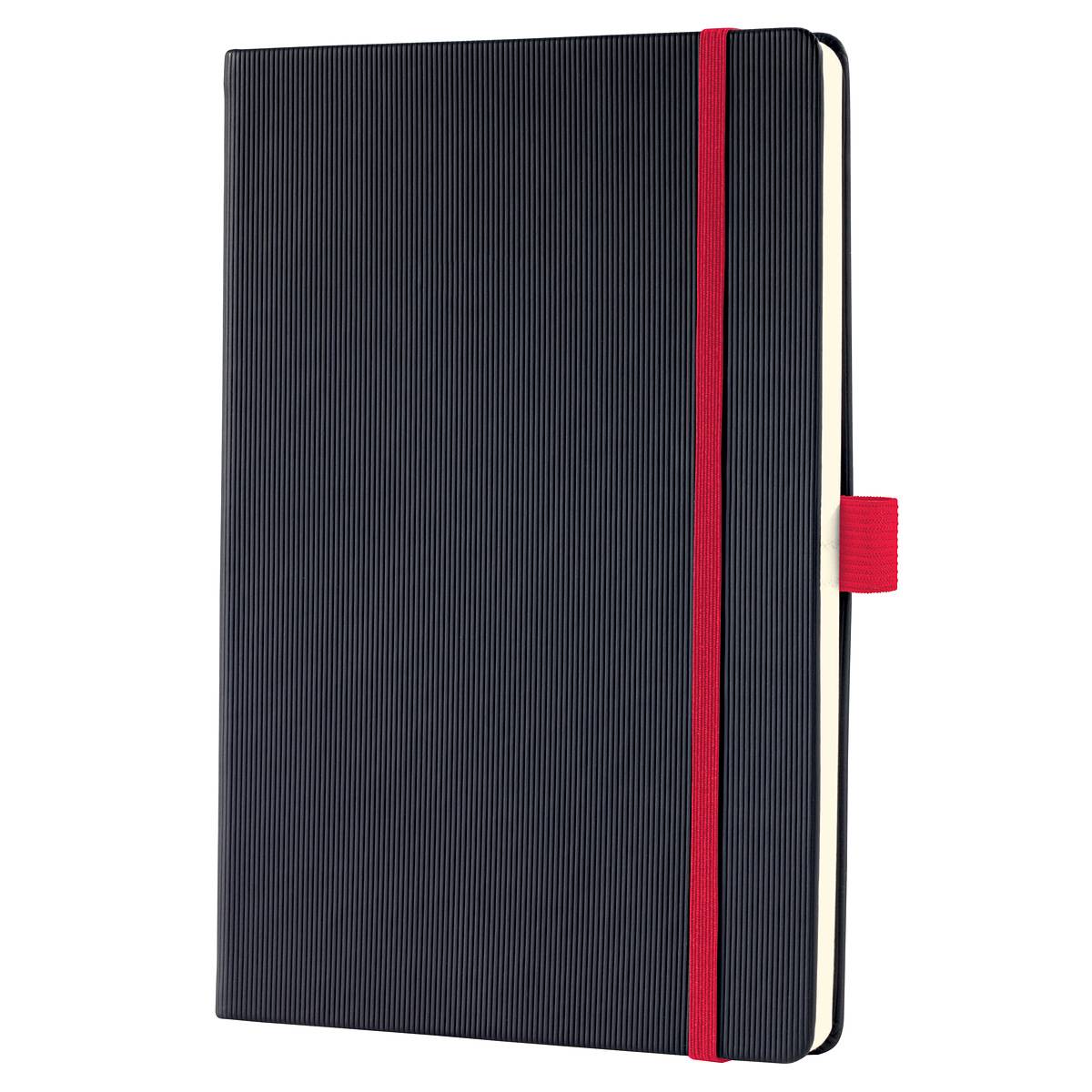 SIGEL Notizbuch Conceptum, Red Edition, Hardcover, ca. A5, liniert, schwarz/rot, 194 S.