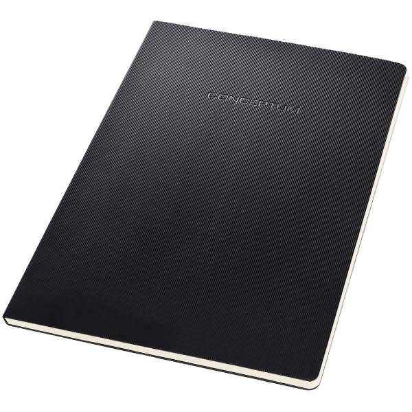 Sigel CONCEPTUM, Schwarz, A4, 120 Blätter, 80 g/m², Kariertes Papier, Weiches Frontcover & hartes Backcover