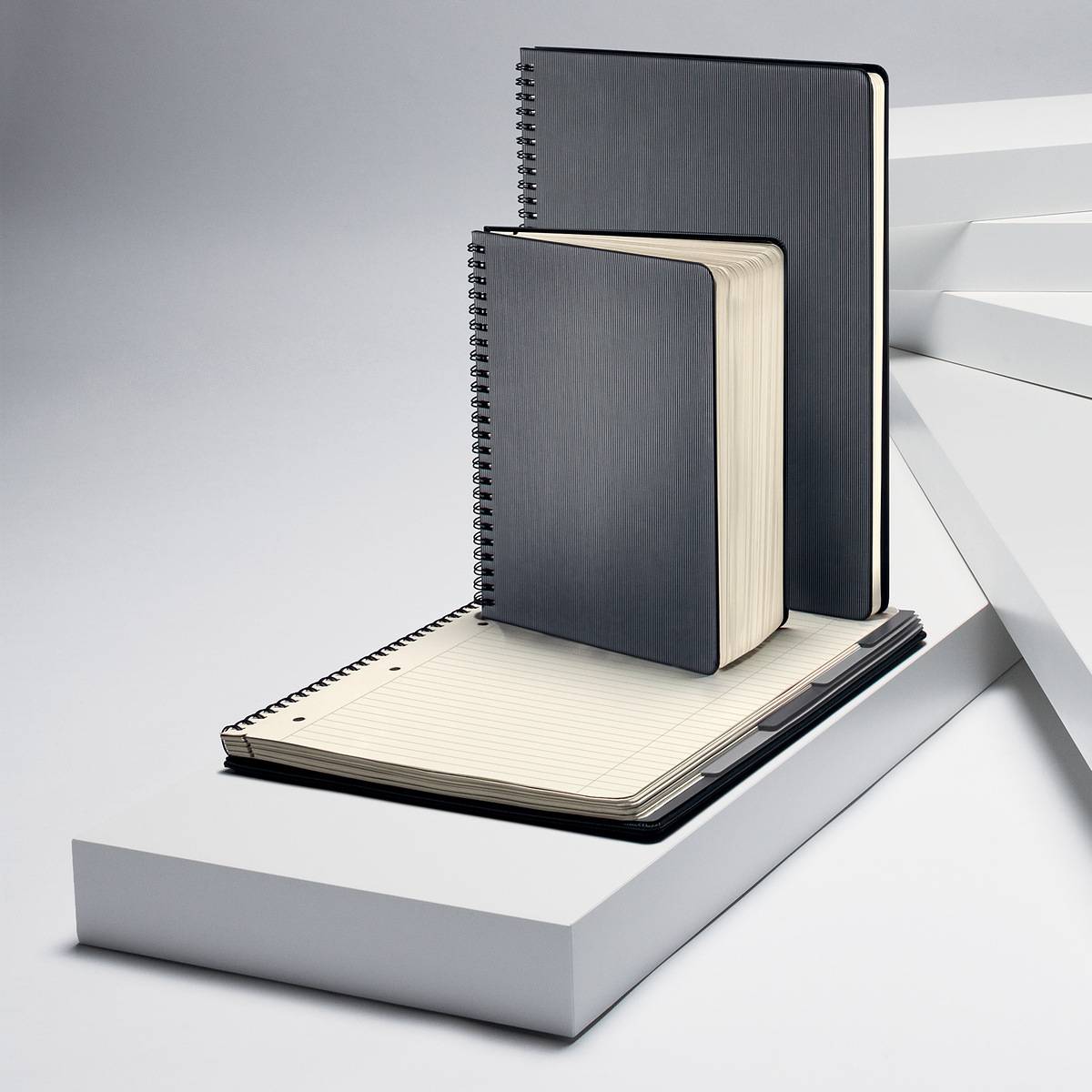 SIGEL Spiralblock Conceptum, Hardcover, ca. A5, liniert, schwarz, 160 S.