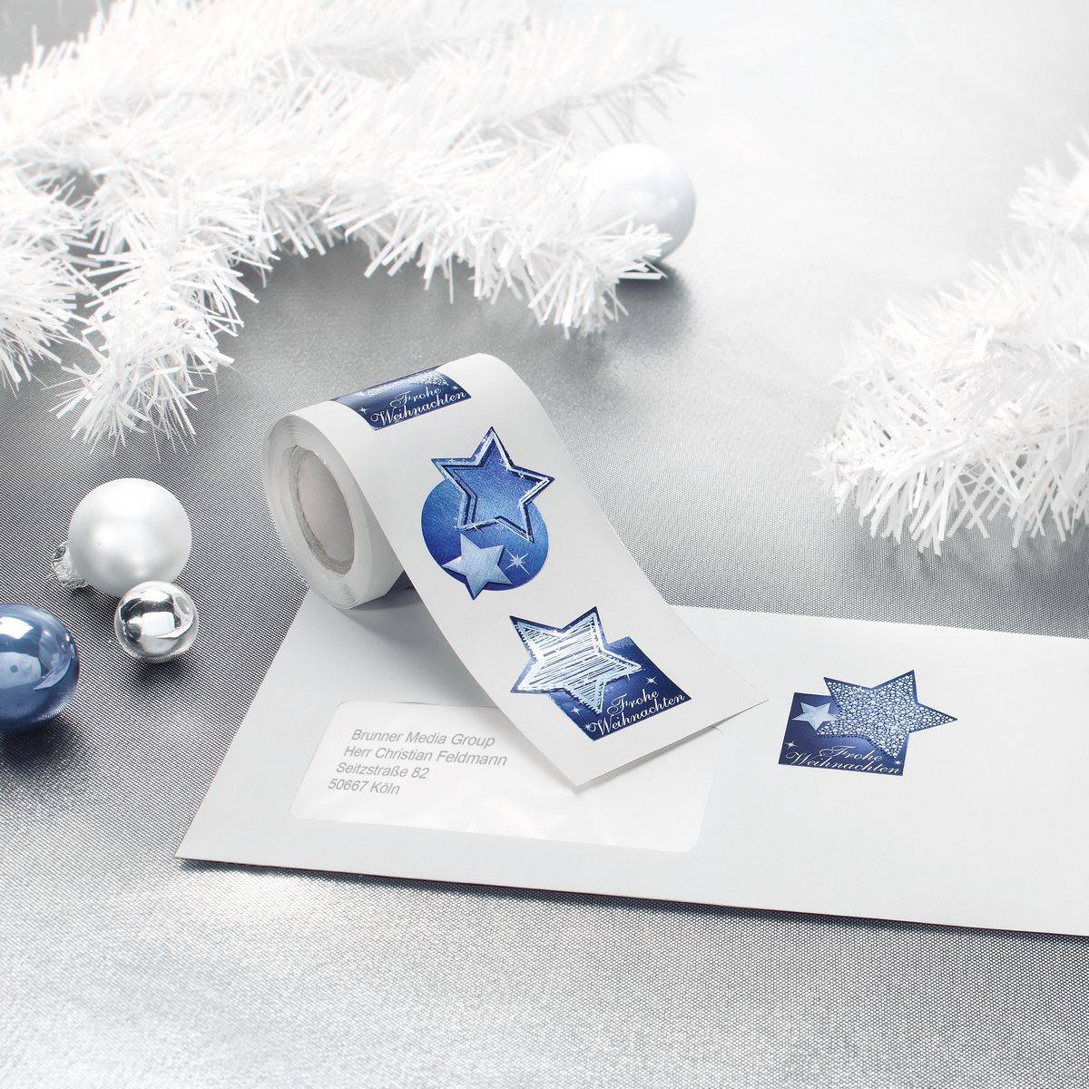 SIGEL Weihnachts-Sticker auf Rolle, Christmas Mix, 200 Sticker