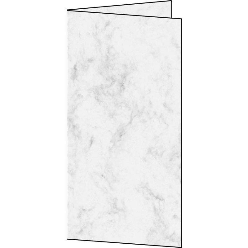 sigel PC-Faltkarten, DIN lang (2/3 A4), Marmor grau