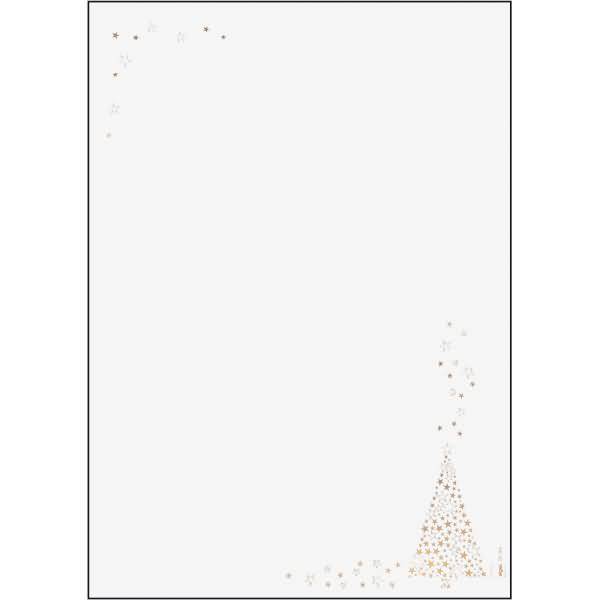 Designpapier WeihnachtenA4 90g VE=100 Blatt Golden Tree Goldprägung