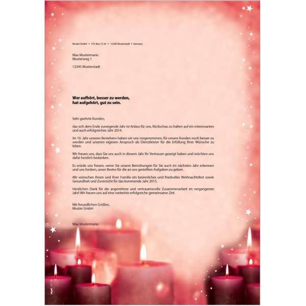 Designpapier Weihnachten A4 90g VE=100 Blatt Red Candlelight