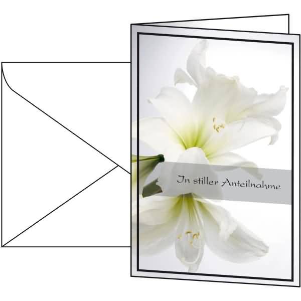 Sigel Funeral Cards DS006 - Glänzend - White Amaryllis