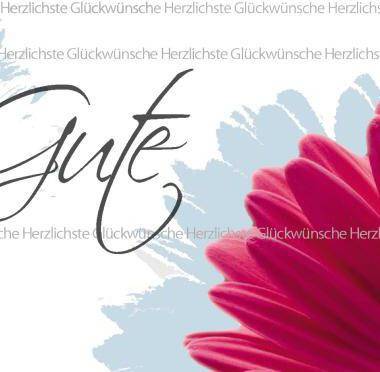 Stilisierte Grußkarte mit dem deutschen Wort „Gute