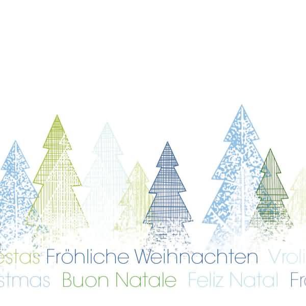 Briefumschläge Weihnachten DIN lang 90g VE=25 Stück Trees