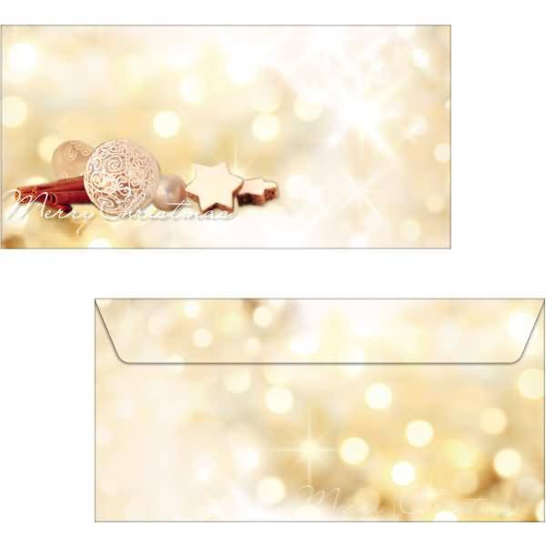 Briefumschläge Weihnachten Zimtsterne DINlang 90g/qm VE=25 Stück