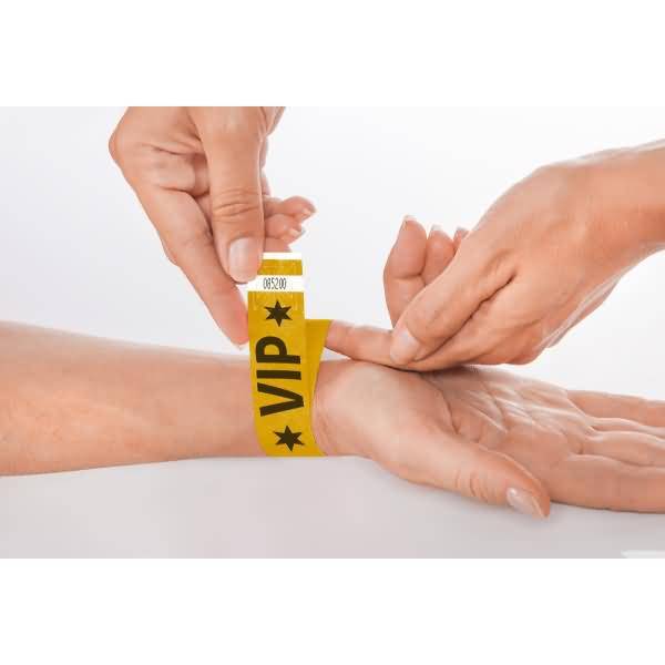 Eventbänder Super Soft Aufdruck V.I.P. 255x25mm gold VE=120 Stück