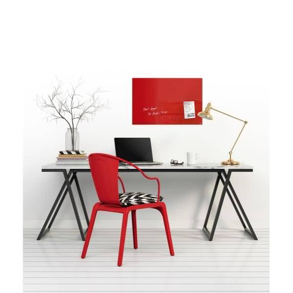 Magnetboard Glas artverum rot 60x40cm